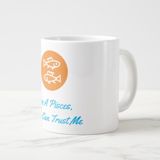 魚座占星術〔占星術の〕十二宮図サインミニマモダンリスト ジャンボコーヒーマグカップ (正面右)