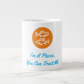 魚座占星術〔占星術の〕十二宮図サインミニマモダンリスト ジャンボコーヒーマグカップ (正面)