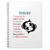 魚座占星術〔占星術の〕十二宮図標識 ノートブック (正面)
