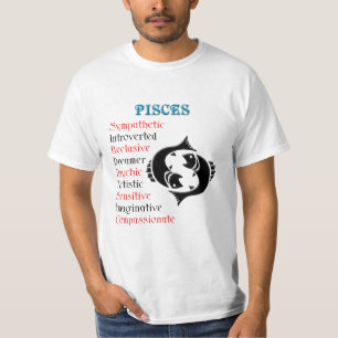 魚座占星術〔占星術の〕十二宮図標識 Tシャツ