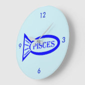 魚座星印魚の壁時計 ラージ壁時計 (傾斜)