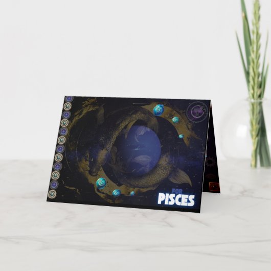 魚座誕生日カード サンキューカード (正面)