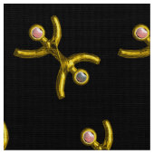 魚座金ゴールド〔占星術の〕十二宮図誕生日宝石及び真珠ブラック ファブリック (クローズアップ)