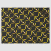 魚座金ゴールド〔占星術の〕十二宮図誕生日宝石及び真珠ブラック 薄葉紙 (正面)