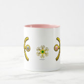 魚座金ゴールド〔占星術の〕十二宮図誕生日真珠 マグカップ (中央)