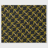 魚座金ゴールド〔占星術の〕十二宮図誕生日真珠 ラッピングペーパー (フラット)