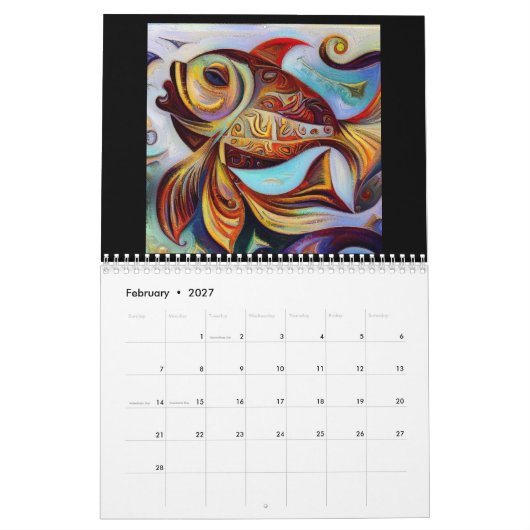 魚座 カレンダー (2月 2027)