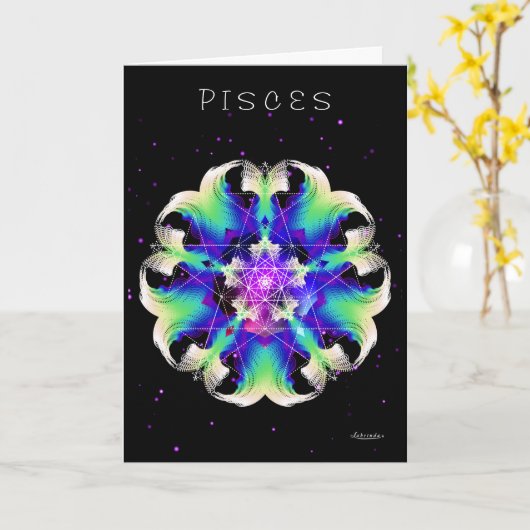 魚座 カード (黄色い花)