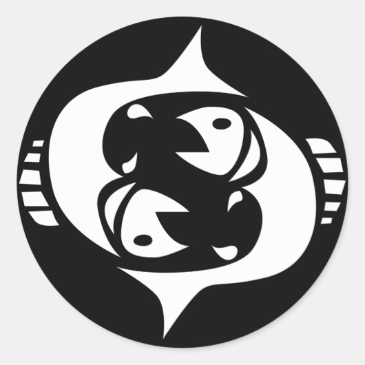 魚座 ラウンドシール (正面)