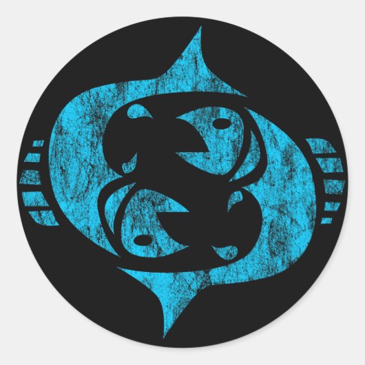 魚座 ラウンドシール (正面)