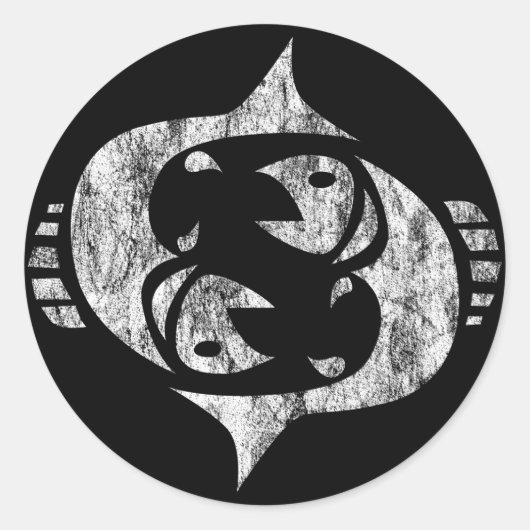 魚座 ラウンドシール (正面)