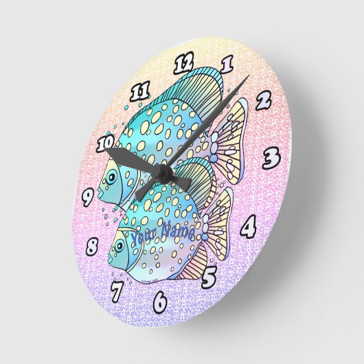 魚座 ラウンド壁時計 (傾斜)