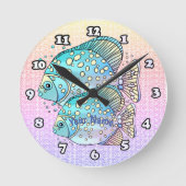 魚座 ラウンド壁時計 (正面)