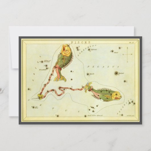 魚座 ヴィンテージ星座 ウラニアの鏡 招待状 (正面)