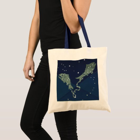 魚座 ヴィンテージ 占星術 天文学 トートバッグ (正面(商品))