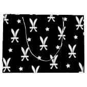 魚座〔占星術の〕十二宮図のシンボルと星パターン ラージペーパーバッグ (裏面)