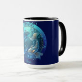 魚座〔占星術の〕十二宮図カスタマイズ可能なコーヒー マグカップ (正面右)