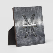 魚座〔占星術の〕十二宮図サインイングランジスチールスタイル フォトプラーク (正面)