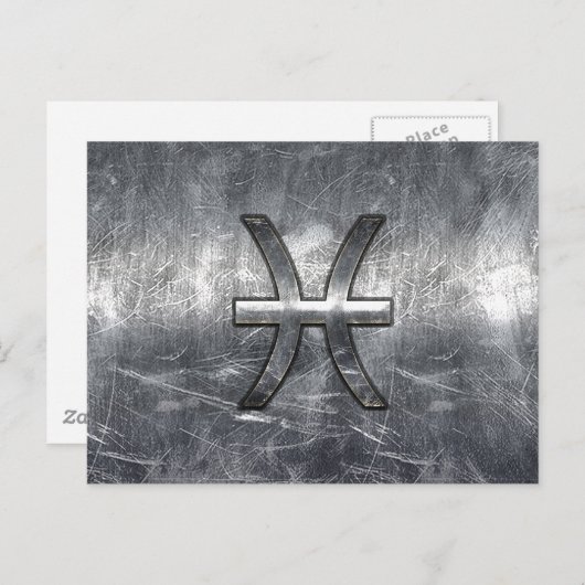 魚座〔占星術の〕十二宮図サインイングランジスチールスタイル ポストカード (正面/裏面)