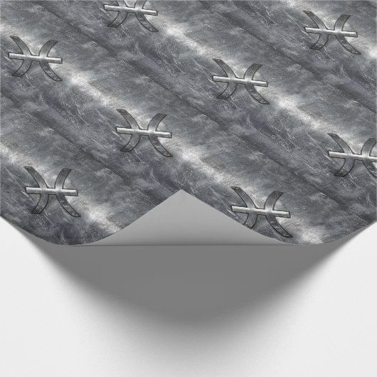 魚座〔占星術の〕十二宮図サインイングランジスチールスタイル ラッピングペーパー (角)