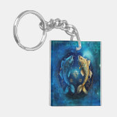 魚座〔占星術の〕十二宮図サインウォーター色デザイン キーホルダー (正面左)