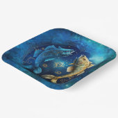 魚座〔占星術の〕十二宮図サインウォーター色デザイン ペーパープレート (傾斜あり)