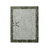 魚座〔占星術の〕十二宮図サインオンウッドランドグリーンデジタル迷彩柄 ノートパッド (回転)