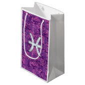 魚座〔占星術の〕十二宮図サインオンピンクデジタル迷彩柄 スモールペーパーバッグ (正面アングル)