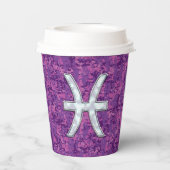 魚座〔占星術の〕十二宮図サインオンピンクデジタル迷彩柄 紙コップ (裏面)