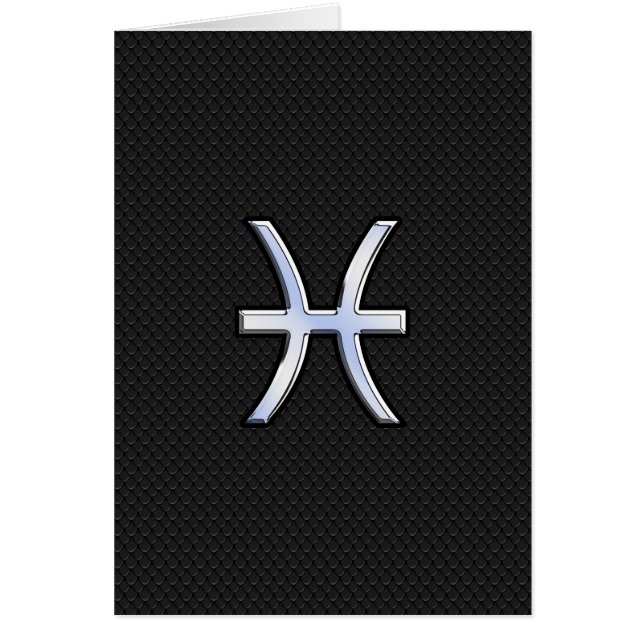 魚座〔占星術の〕十二宮図サインオンブラックスネークスキンデコール (正面)