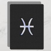 魚座〔占星術の〕十二宮図サインオンブラックスネークスキンデコール (正面/裏面)