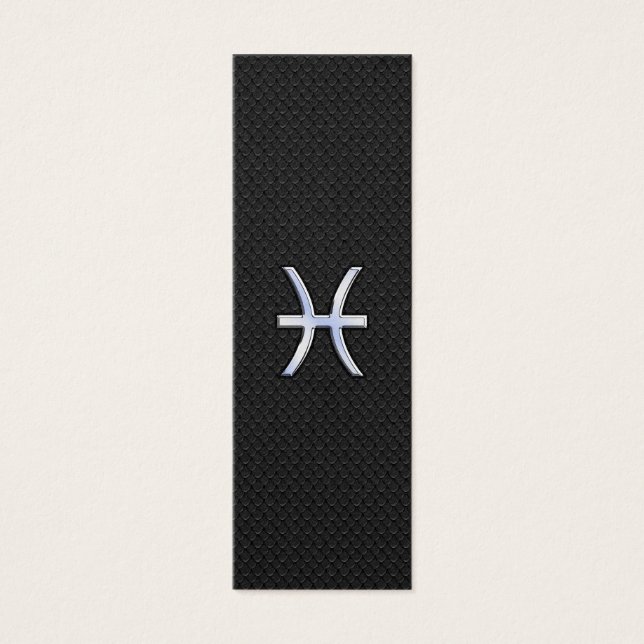 魚座〔占星術の〕十二宮図サインオンブラックスネークスキンデコール (正面)