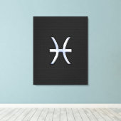 魚座〔占星術の〕十二宮図サインオンブラックスネークスキンデコール キャンバスプリント (インサイチュ (ウッドフロア))