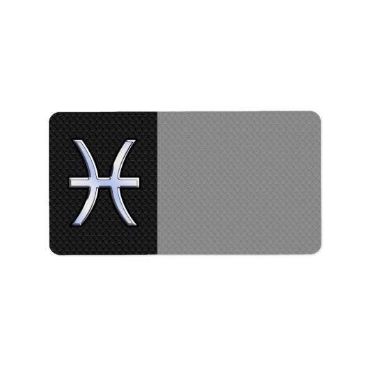 魚座〔占星術の〕十二宮図サインオンブラックスネークスキンデコール ラベル (正面)