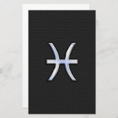 魚座〔占星術の〕十二宮図サインオンブラックスネークスキンデコール 便箋 (正面/裏面)