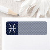 魚座〔占星術の〕十二宮図サインオンブルーカーボンファイバープリント ラベル (インサイチュ)