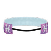 魚座〔占星術の〕十二宮図サインオン明るい赤紫色ピンクデジタル迷彩柄 アスレチックヘッドバンド (裏面)