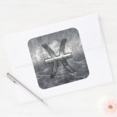 魚座〔占星術の〕十二宮図サイングランジイン鋼スタイルデコール スクエアシール (封筒)