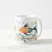 魚座〔占星術の〕十二宮図サインコーヒーマグ コーヒーマグカップ (正面右)