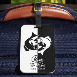 魚座〔占星術の〕十二宮図サインブラック&ホワイトラゲッジタグ ラゲッジタグ