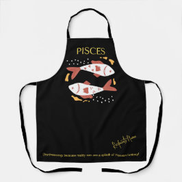 魚座〔占星術の〕十二宮図サイン&引用文モダンギフエレガントト エプロン