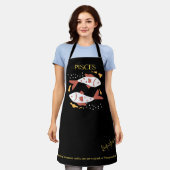 魚座〔占星術の〕十二宮図サイン&引用文モダンギフエレガントト エプロン (着用した状態)