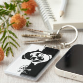 魚座〔占星術の〕十二宮図サイン、白黒キーチェーン キーホルダー (正面右)