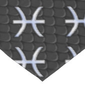 魚座〔占星術の〕十二宮図シルバーシンボルブラックスネークスキンスタイル テーブルクロス (アングル)