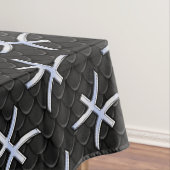 魚座〔占星術の〕十二宮図シルバーシンボルブラックスネークスキンスタイル テーブルクロス (インサイチュ)