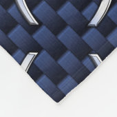 魚座〔占星術の〕十二宮図シンボルネイビーブルーカーボンファイバープリント フリースブランケット (角)