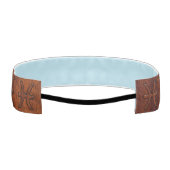 魚座〔占星術の〕十二宮図シンボルブラウンマホガニー木材スタイル アスレチックヘッドバンド (裏面)