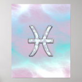 魚座〔占星術の〕十二宮図シンボルマザーオブパールスタイル ポスター (正面)