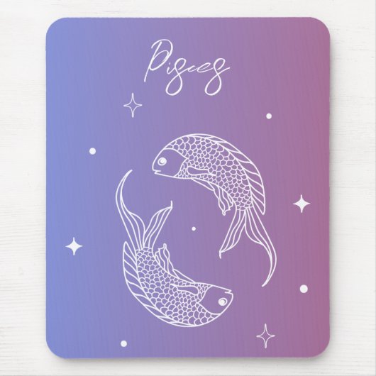 魚座〔占星術の〕十二宮図占星術星記号グラデーション マウスパッド (正面)