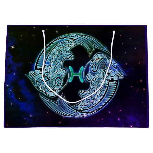 魚座〔占星術の〕十二宮図抱き枕 ラージペーパーバッグ (正面)